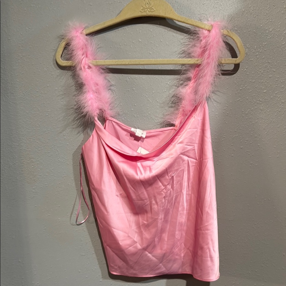 Le Lis Pink Embellished Crop Camisole